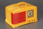 Fada 136 Catalin Radio in Yellow with Marbleized Red Grille